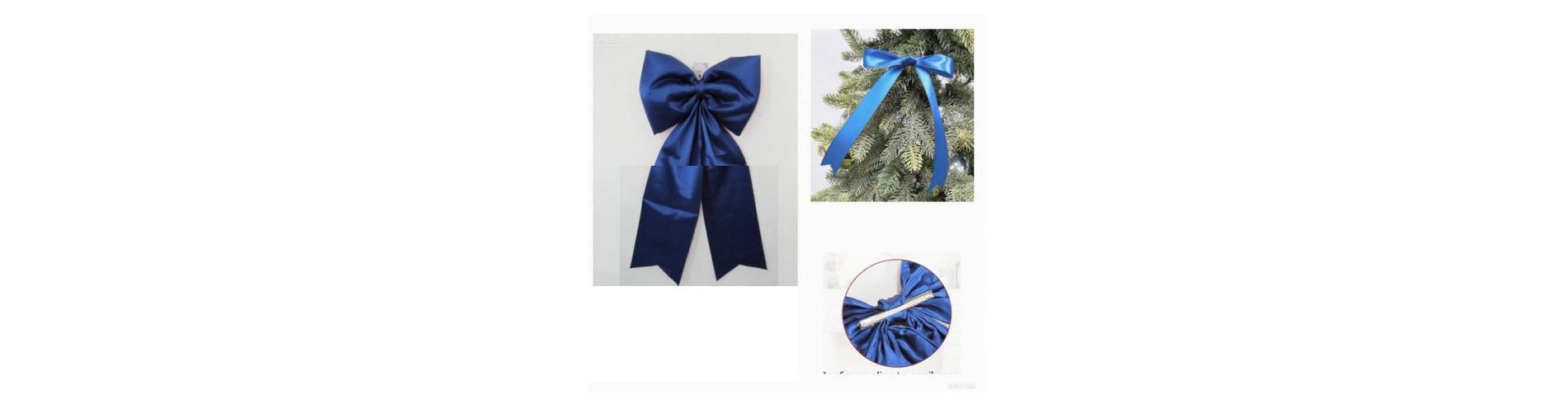 COZONY Satin Christmas Tree Topper Bow and Ribbon Bows Decorative Set