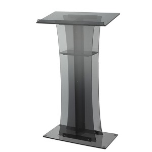 Slanted Podium Lectern Conference Pulpit Acrylic Podium Clear Transparent Church Lectern Pulpit Office Stand Up Floor-Standing Podium Lectern - 1 of 4