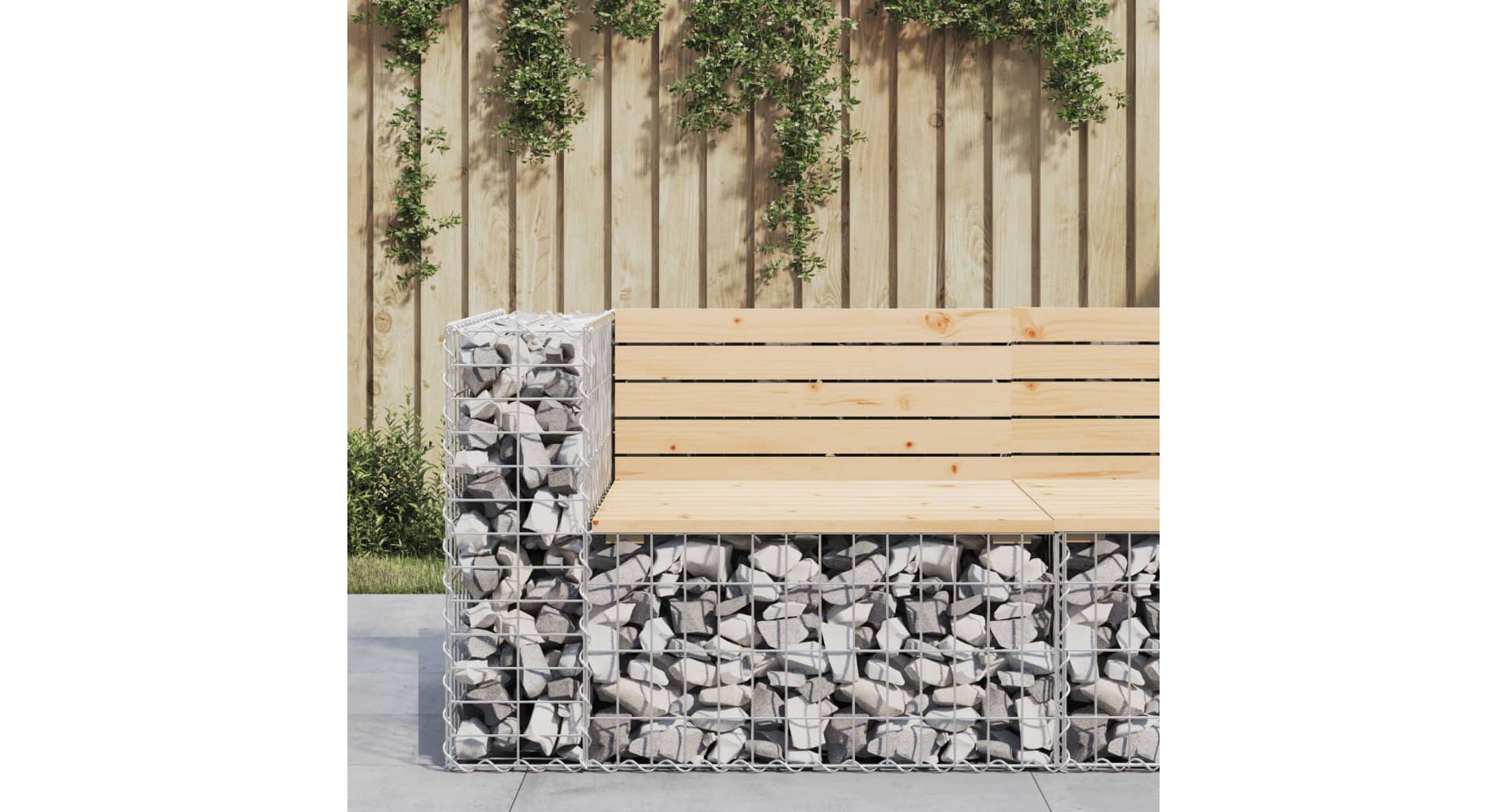 Garden Bench Natural wood, Silver Solid pine wood, Galvanized steel