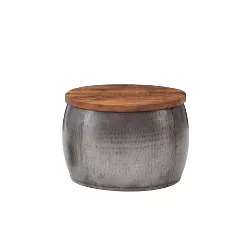 Small Beaton Drum with Storage Pewter - Powell Company