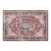 Vintage Area Rug Machine Washable Oriental Distressed Carpet Rug Retro Medallion Stain Resistant Non-Slip Accent Rug - 3 of 4