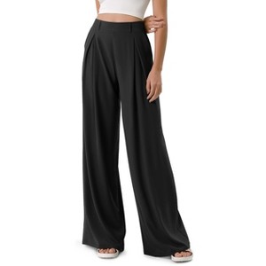 BLUEMING Womens High Waist Palazzo Pants Wide Leg Trousers Casual Loose Office Business Suit Pants with Pockets - 1 of 4