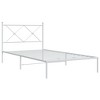 vidaXL Metal Bed Frame without Mattress with Headboard White 39.4"x78.7" - 3 of 4