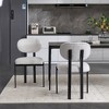 Lyngins 2-Pack Mid-Century Modern Tufted Dining Chair with Matte Black Metal Legs, Upholstered Kitchen Chair with Curved Ergonomic Backrest - 2 of 4