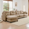 140" Chenille Upholstery L-Shaped Modular Sectional Sofa with Ottoman, Tufted Backrest, Ergonomic Cushions - 2 of 4