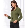 Allegra K Women's Elegant Work Office Lapel Collar Button Down Regular Fit Suit Blazer - 2 of 4