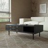 POVISON Mid-Century Modern Coffee Table, Minimalist Carved Semi-open Coffee Table with Storage, Birch Veneer, 47.24" - 2 of 4