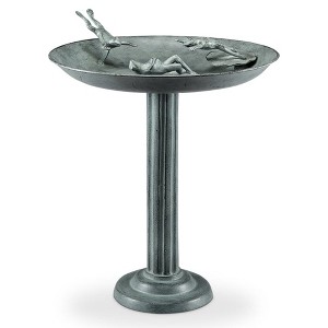 SPI Home Frog Diver Trio Birdbath / Birdfeeder – 26" Tall Whimsical Metal Garden Sculpture, Dual-Purpose Outdoor Frog Décor - 1 of 3