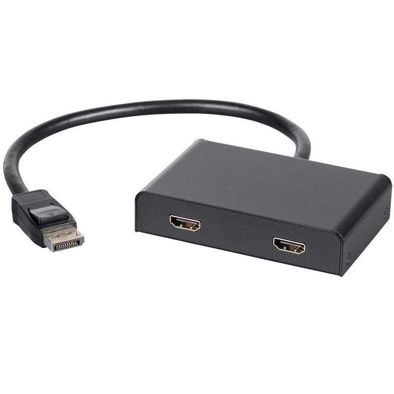 Monoprice 2-Port DisplayPort 1.2 to HDMI Multi-Stream Transport (MST) Hub, Ideal For Digital Signage And Large Video Displays In Schools, Churches, 1 of 7