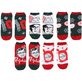 A Christmas Story Ralphie Inspired 5-Pack Ankle No-Show Socks For Men And Women Multicoloured