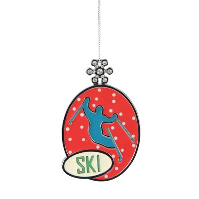 Ganz 3.75" Ski Christmas Charm Ornament - Red/Blue