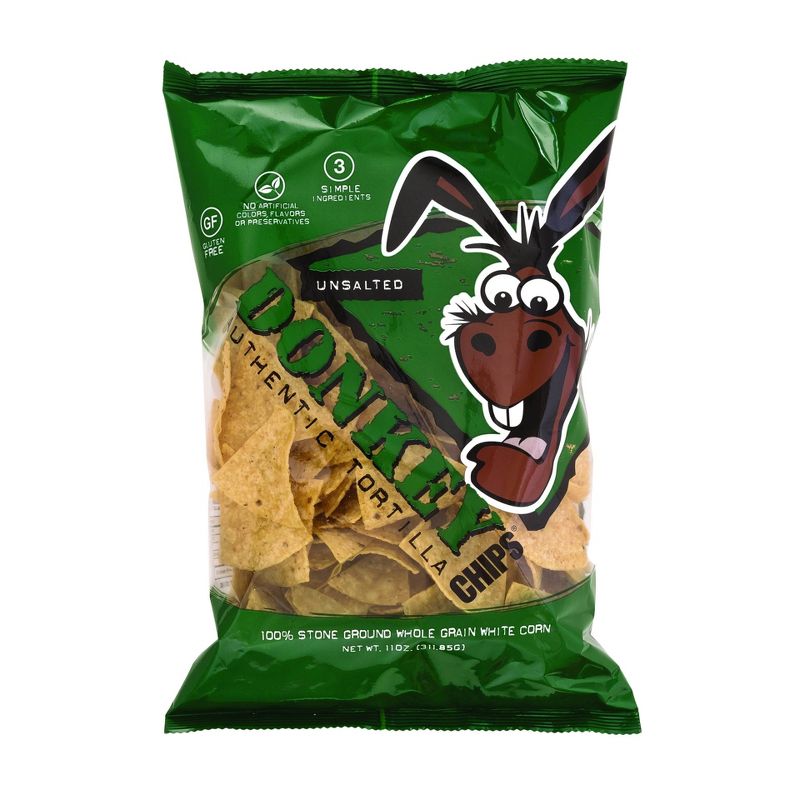 Donkey Chips Unsalted Tortilla Chips - 11oz, 1 of 3