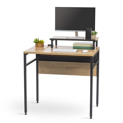 IRIS USA Office Computer Desk With Monitor Stand, Organizer and Cable Tray