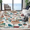 Boho Bird Area Rug Washable Floral Bedroom Low-Pile Soft Playroom Carpet, Jungle Pattern Vintage Indoor Floor Rug for Living Room and Nursery - 4 of 4