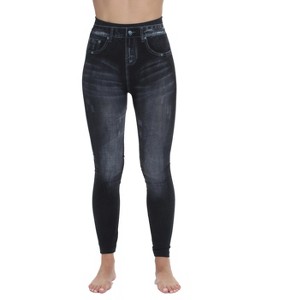 Just Love Women's Denim Wash Leggings - Stretchy and Comfortable Skinny Pants - 1 of 3