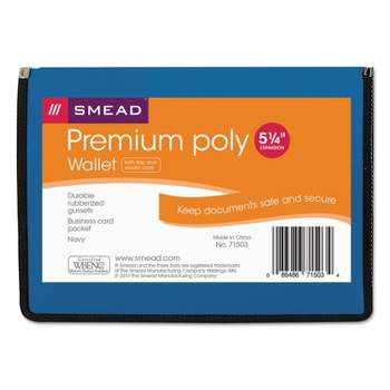 Smead Poly Premium Wallets 5 1/4" Exp Letter Navy Blue 71503