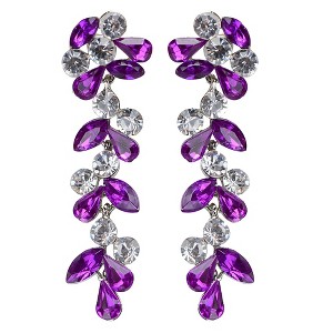 Alilang Elegant Silver-Tone Cascading Crystal Rhinestone Drop Earrings - 1 of 4