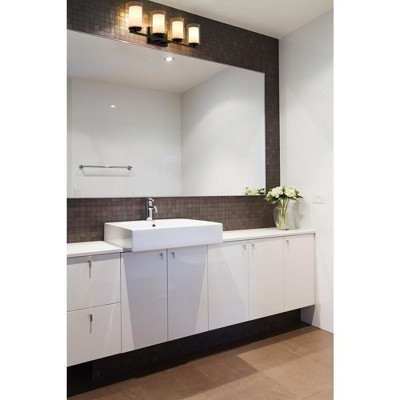 Matte Black 4-Light Glass Shade Vanity Fixture