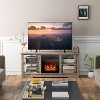 Tangkula 58" Fireplace TV Stand w/ 18" 1400W Electric Fireplace Adjustable Brightness Grey - 2 of 4