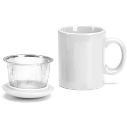 Mugs & Saucers Pinky Up 5034 Bailey Blue Ceramic Tea Mug & Infuser Cups 