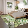 Green Washable Rug for Living Room Tropical Plant Throw Rug - 3 of 4