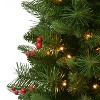 Puleo Set of 2 Artificial Battery-Operated Pre-Lit Potted Oklahoma Fir Trees - 2 of 4