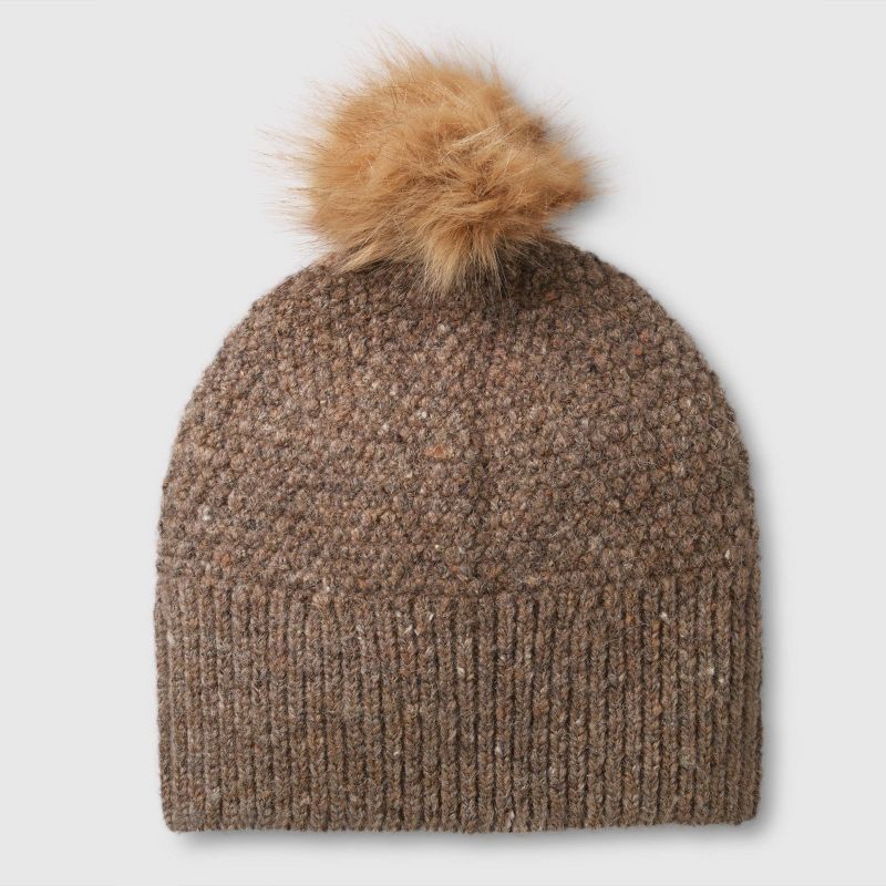 Isotoner Adult Recycled Knit Beanie - Oatmeal Heather, 1 of 5