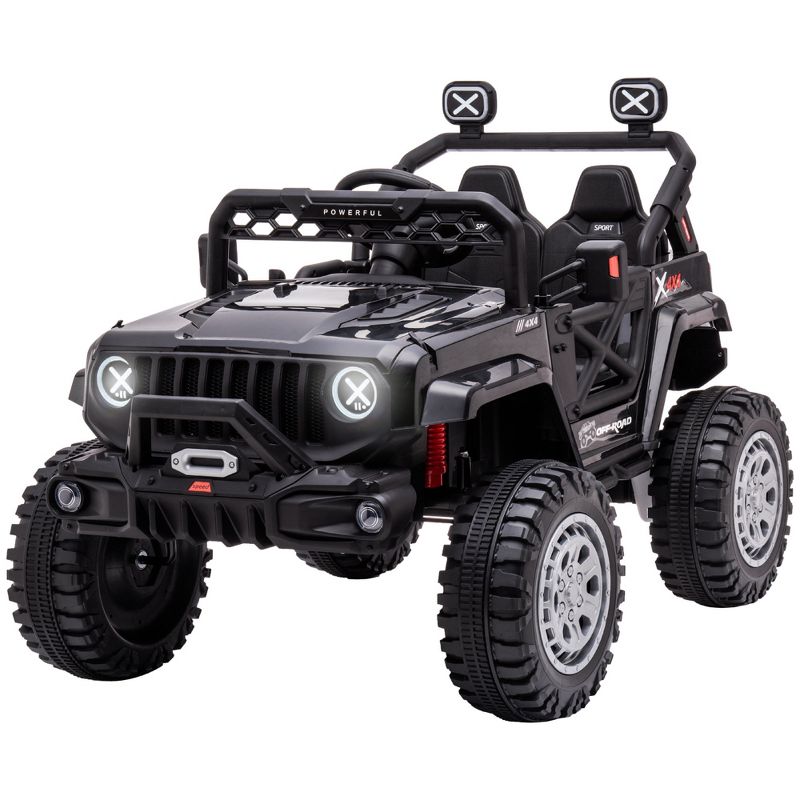 Aosom 12V Kids Ride on Car with Remote Control, Battery-Operated Ride on Toy with Spring Suspension, Led Lights, Music, Horn, 3 Speeds, 4 of 7