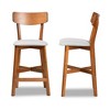 Baxton Studio 2pc Cameron Fabric Wood Counter Height Barstools Gray/Brown: Upholstered Oval Seat, Polyester - 3 of 4