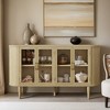 Farmhouse Sideboard Cabinet with Storage, Wood Buffet Cabinet with Glass Doors and Adjustable Shelves for Kitchen - Leovsnove - 3 of 4