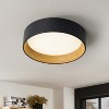 C Cattleya Black and wood Finish LED Drum Flush Mount - 2 of 4