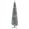 HOMCOM 9 FT Unlit Snow-Flocked Slim Artificial Christmas Tree with Realistic Branches and 1014 Tips - 4 of 4