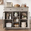 Kitchen Island with Storage, 41'' Storage Island with Drawer, Open Shelf and Door Cabinet, Rolling Cart - 3 of 4