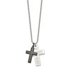 Chisel Stainless Steel Polished Black IP-plated 2 Piece Lord's Prayer Cross on a 24" Necklace - 3 of 4