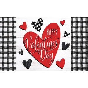 Briarwood Lane Valentine's Doormat 30x18 Indoor Outdoor Checkered Valentine For Valentine's Doormat - 1 of 4