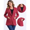 Allegra K Women's Lapel Collar One Button Long Sleeve Blazer - 2 of 4