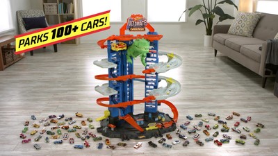 Hot Wheels HW Ultimate Garage Playset with 2 Toy Cars, Stores 100+ 1:64  Scale Vehicles