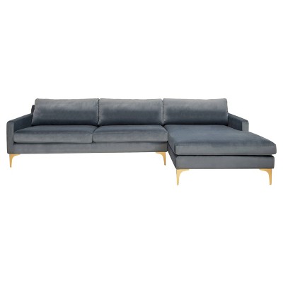 Brayson Chaise Sectional Sofa Dusty Blue - Safavieh