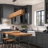 Rennnsan Selore 39" W Liner Wooden Modern LED Dimmable Kitchen Island Pendant in Black - 4 of 4