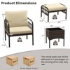 Tangkula 5PCS Wicker Furniture Set PE Rattan Chair Set w/ Ottomans & Coffee Table Patio - 3 of 3
