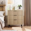 Zstar Fluted 6 Drawer Dresser, Wide Wood Double Dresser with Metal Legs and Handles, Modern Chest of Drawers with Anti-Tipping Design - 2 of 4