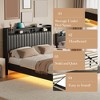 Coucheta Floating Bed Frame with LED Lights & Charging Station, Upholstered Leather Platform, 50" Tall, No Box Spring Needed - 4 of 4