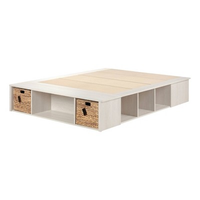 Queen Lilak Storage Bed With Baskets, Lilak Storage Platform Bed Full