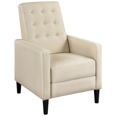 Yaheetech Fabric Tufted Upholstered Recliner Sofa Chair Adjustable Back & Footrest