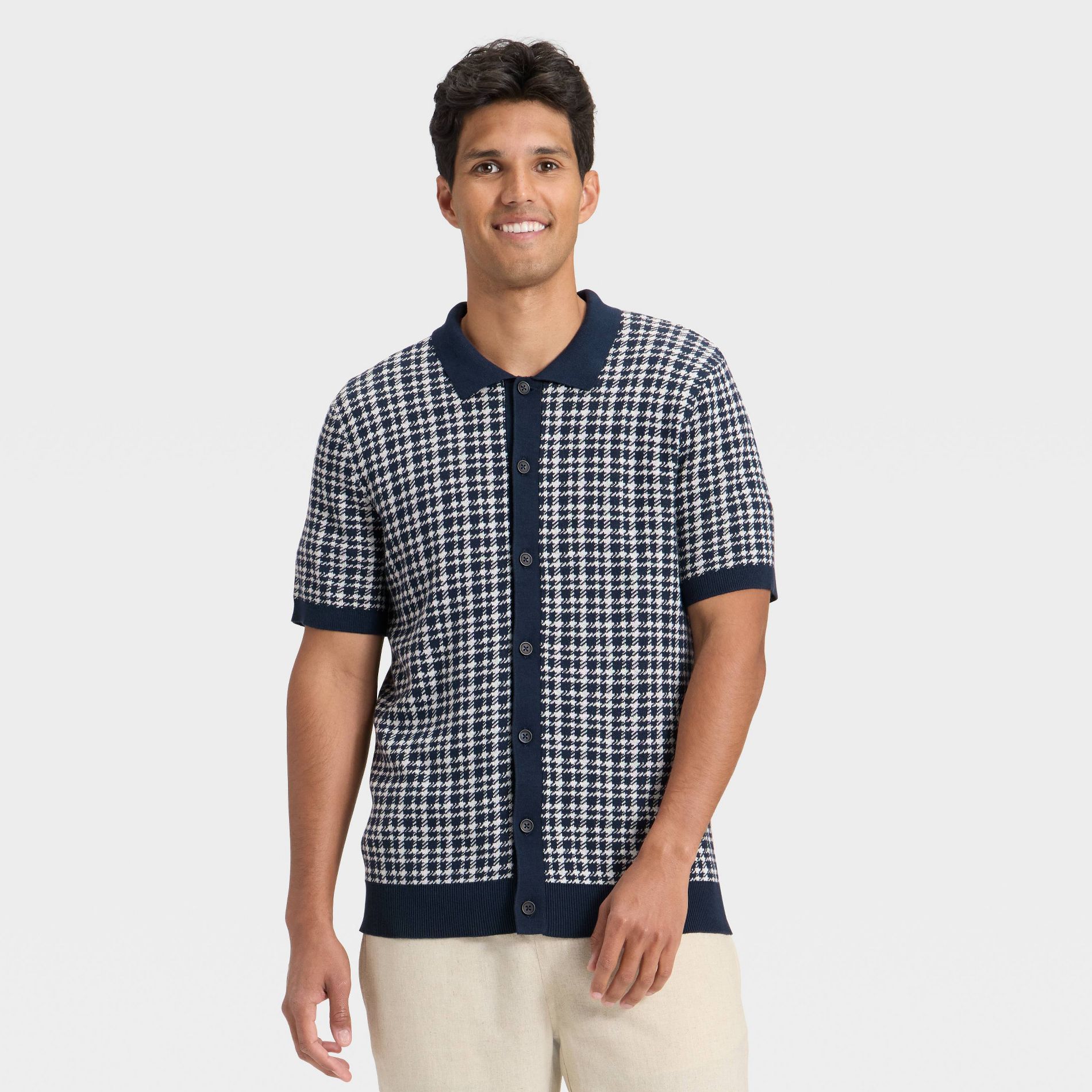 Men's Short Sleeve Full Button Sweater - Goodfellow & Co™