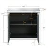 SKRAN Storage Cabinet with Mirror Trim and M Shape Design Spliced Combination,Two doors with The handle for Living Room, Dining Room, Entryway - 3 of 4