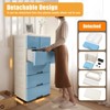YIYIBYUS 5-Tire Modern Freestanding Plastic Cabinet with 6-Drawers and 4-Wheels, Pink - 3 of 4