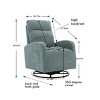 Rocking And Swivel Recliner,Upholstered Recliner Sofa Chair With Metal Legs And One Left Bag, Tall Back Lounge Chair Nursery Chair-Cuddlewood - 4 of 4