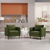 GDFStudio Lawson Mid-Century Modern Modern 35" Metal and Velvet Upholstered Accent Chair with 1 Pillow - 2 of 4