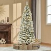 Angel Sar 6ft Pre-lit Flocked Christmas Tree, 250 Warm White LED Lights, 462 Snow Flocked Branches, Hinged Design with Steel Base - 2 of 4